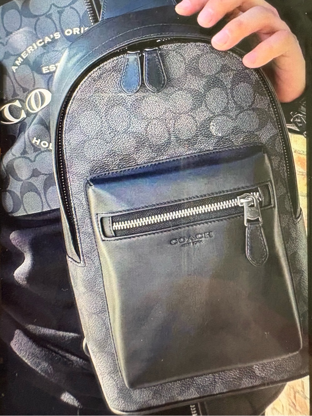 🖤🩶COACH WEST PARK SIGNATURE SWING/CROSSBODY MENS BAG!! CV924